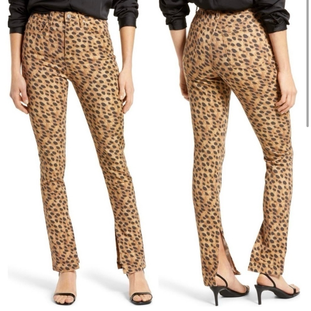 NWT weworewhat stiletto stilt split leopard jean